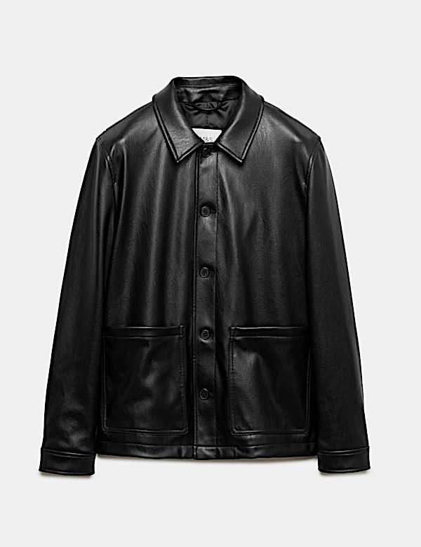 Faux Leather Chore Jacket - BE