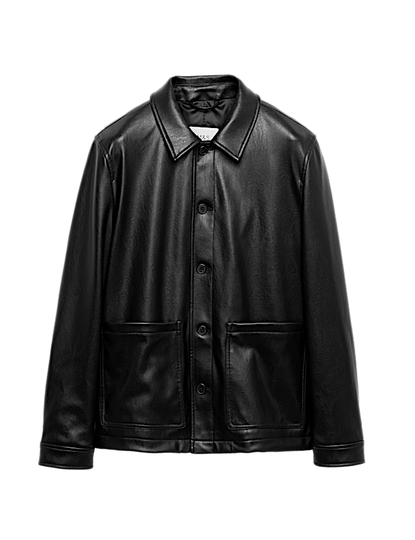 Faux Leather Chore Jacket