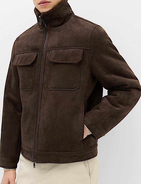 Faux suede shirling jacket - NO