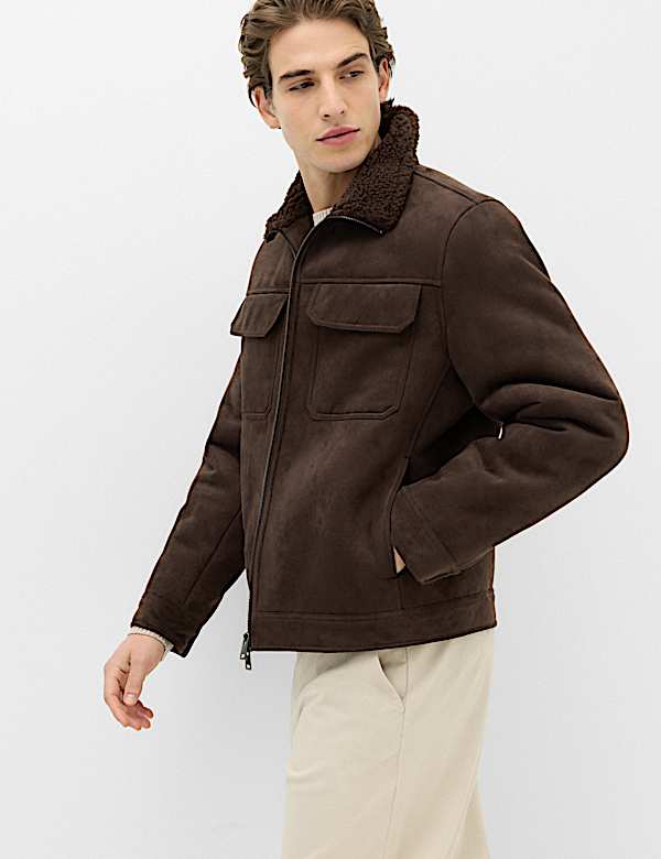 Faux suede shirling jacket - NO