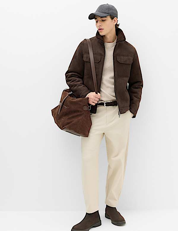 Faux suede shirling jacket - NO