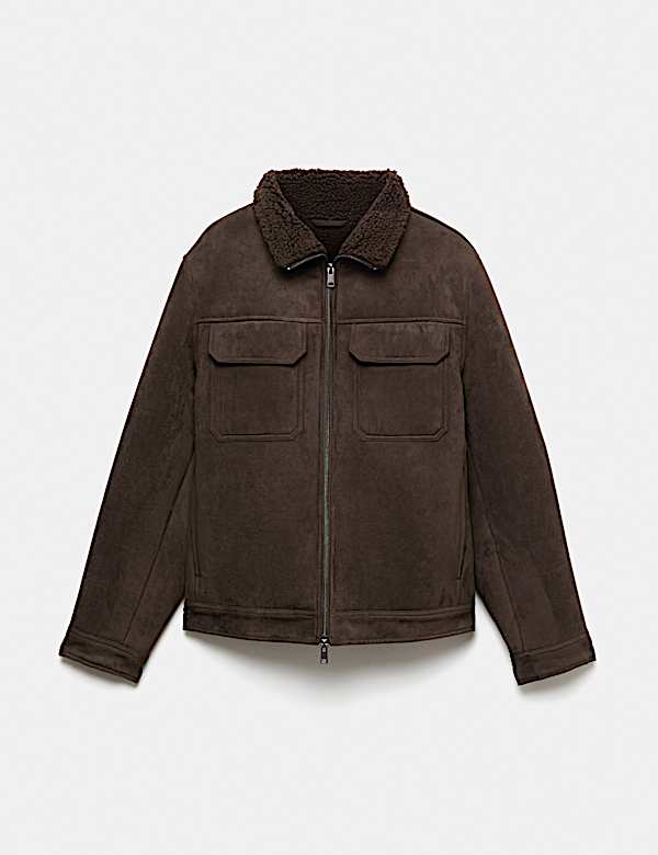 Faux suede shirling jacket - NO