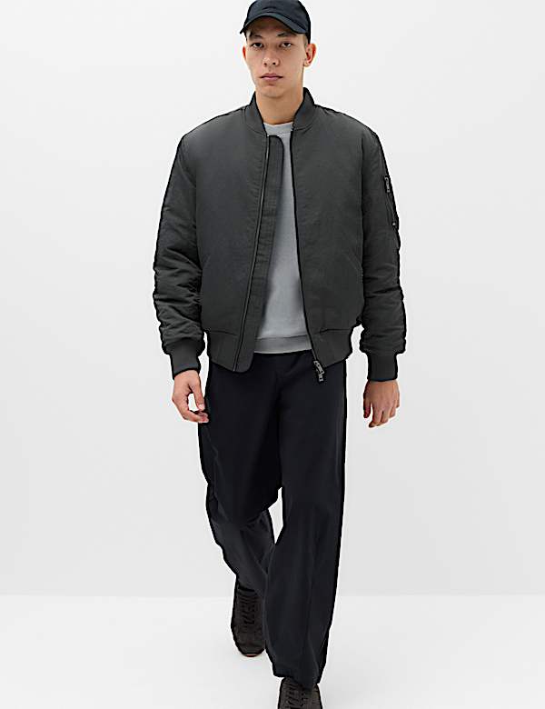 Textured Padded Bomber Jacket - VN