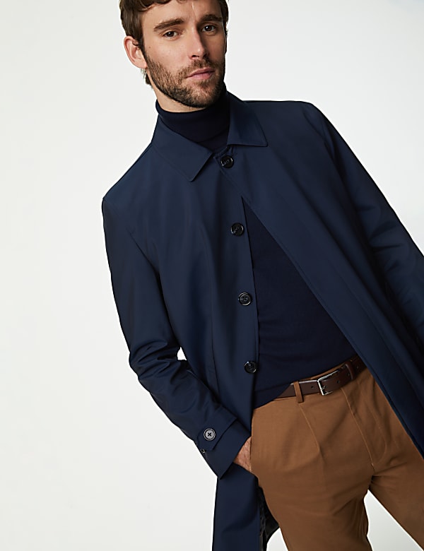 M&s navy coat hot sale