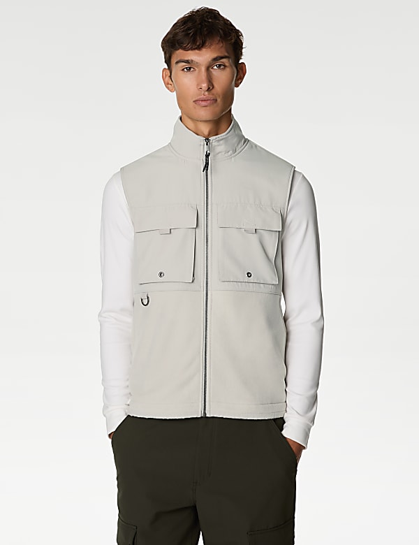 Pocketed Ripstop Fleece Gilet - US