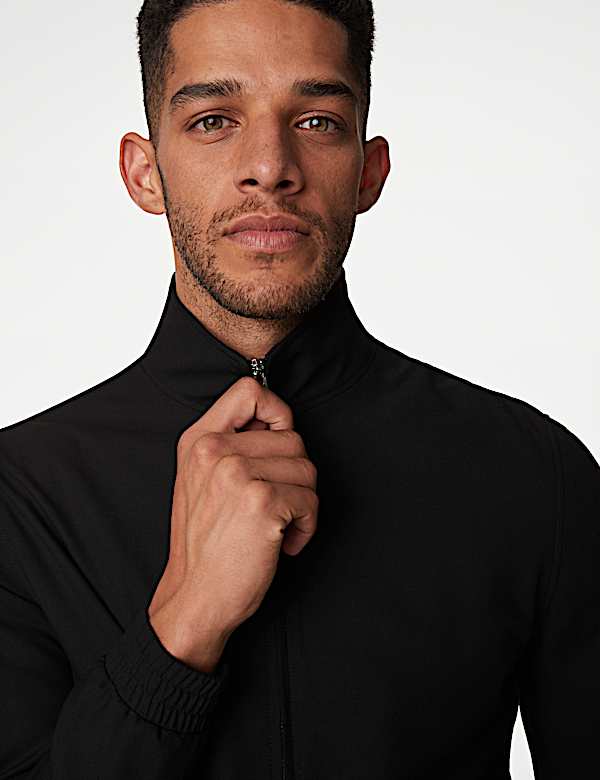 Funnel Neck Stretch Bomber Jacket