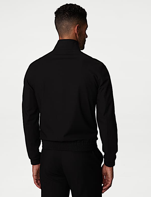 Funnel Neck Stretch Bomber Jacket
