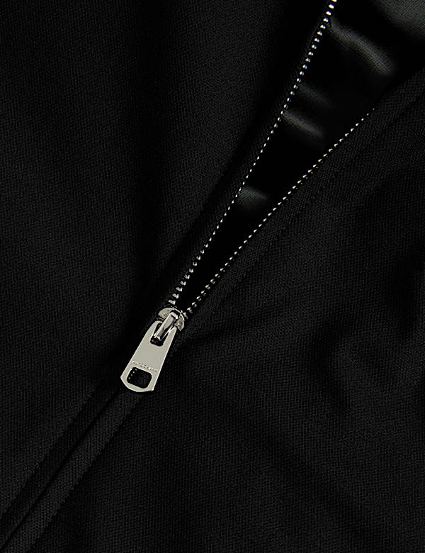 Funnel Neck Stretch Bomber Jacket