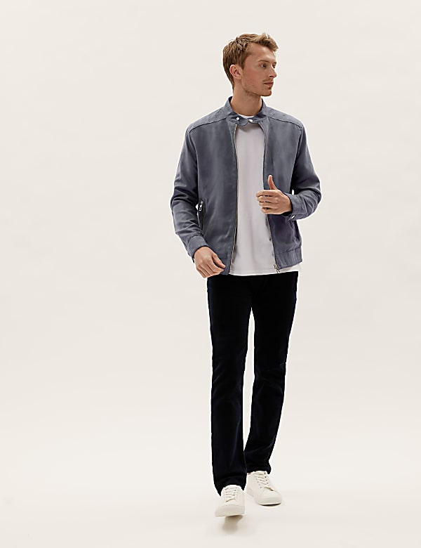 Faux Suede Biker Jacket