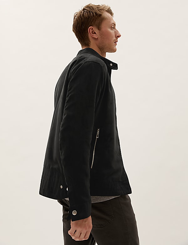 Faux Suede Biker Jacket