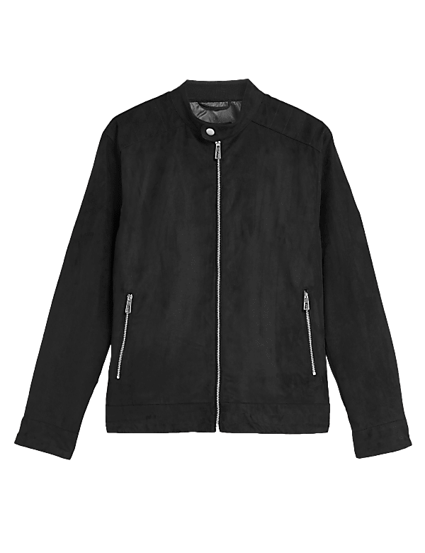Faux Suede Biker Jacket