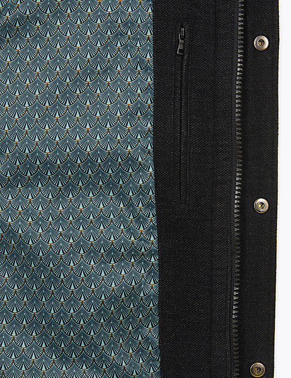 Moleskin Funnel Neck Overcoat