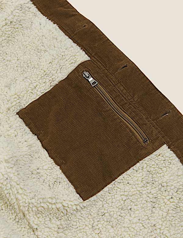 Pure Cotton Utility Borg Lined Jacket