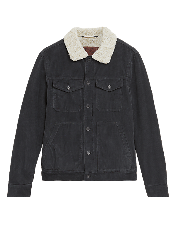 Pure Cotton Utility Borg Lined Jacket