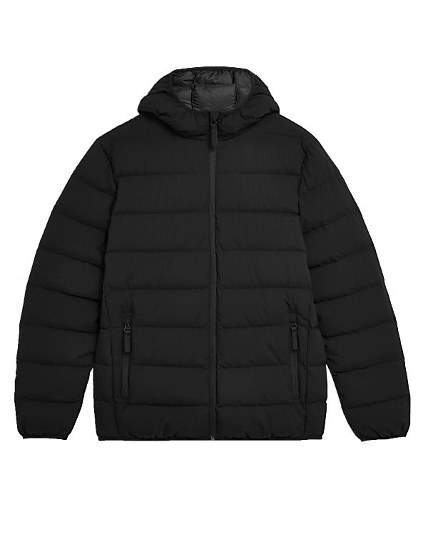 Hooded Feather and Down Puffer Jacket