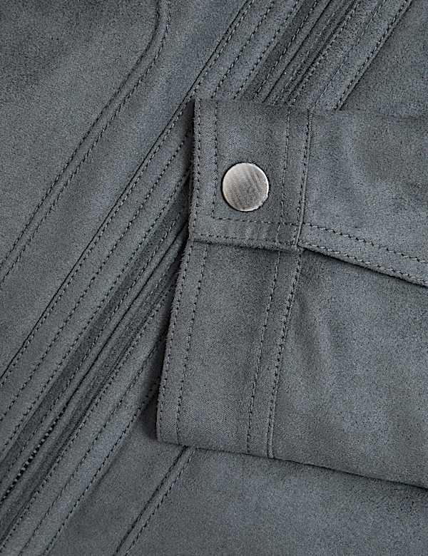 Faux Suede Biker Jacket