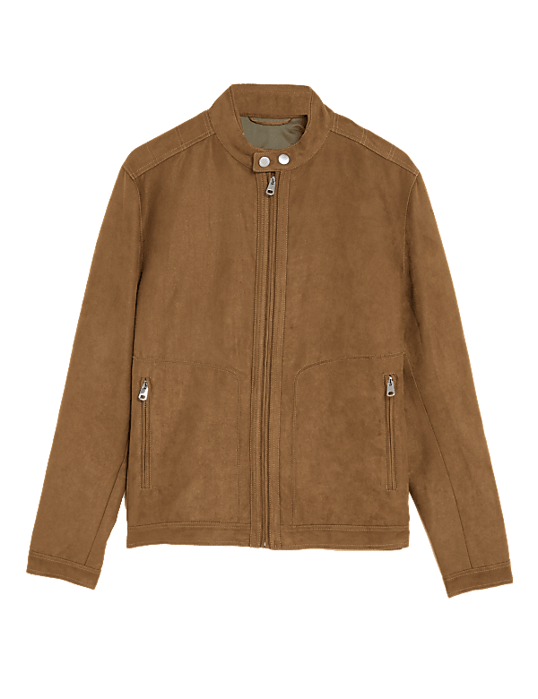 Faux Suede Biker Jacket