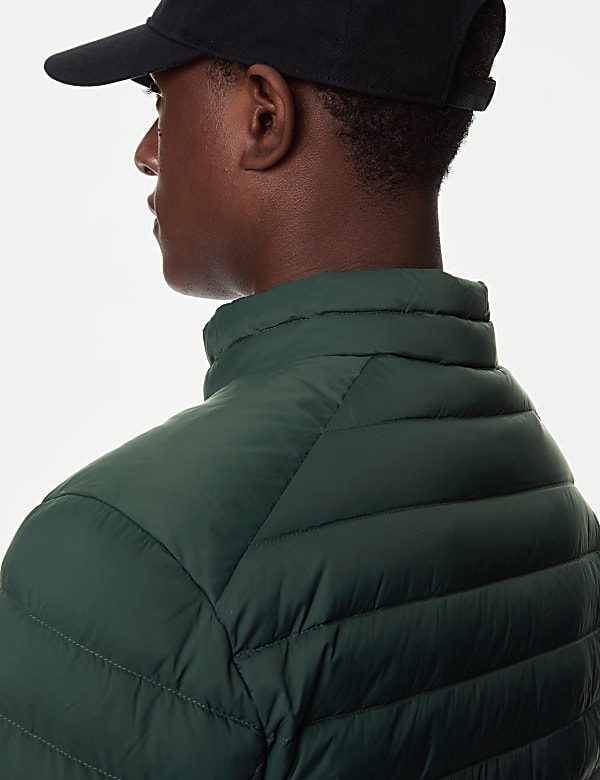 Zip Up Solid Puffed Jacket