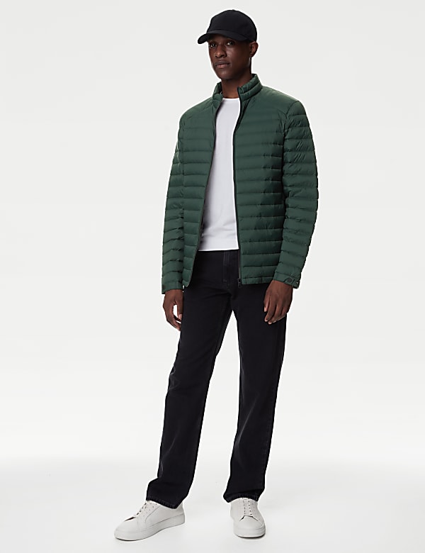 Zip Up Solid Puffed Jacket
