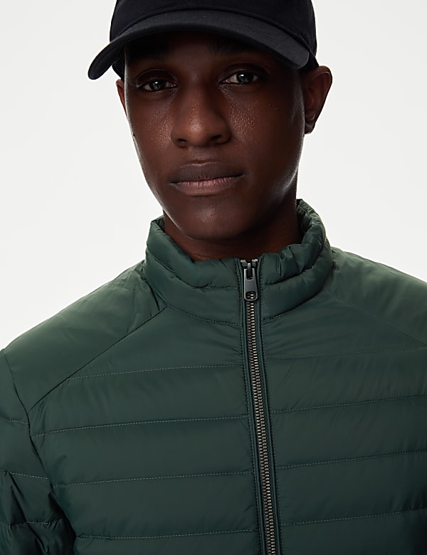 Zip Up Solid Puffed Jacket
