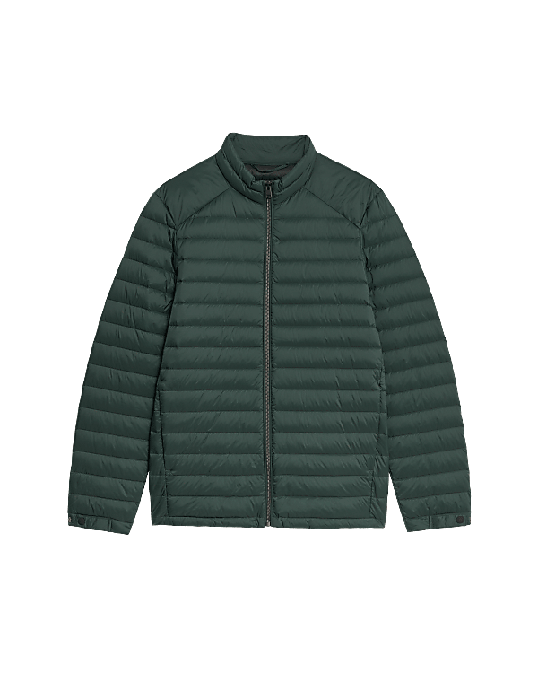 Zip Up Solid Puffed Jacket