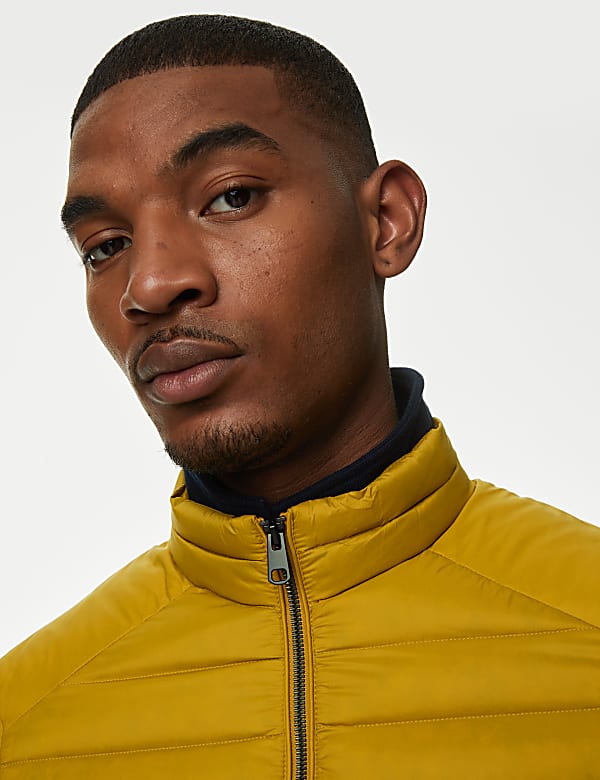 Zip Up Solid Puffed Jacket