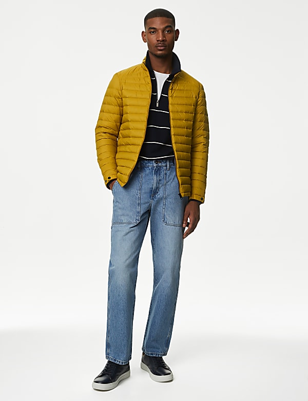 Zip Up Solid Puffed Jacket