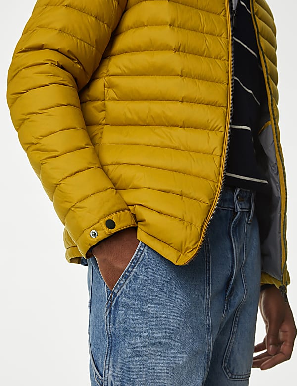 Zip Up Solid Puffed Jacket