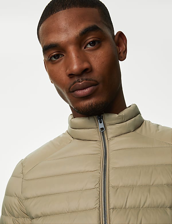 Zip Up Solid Puffed Jacket