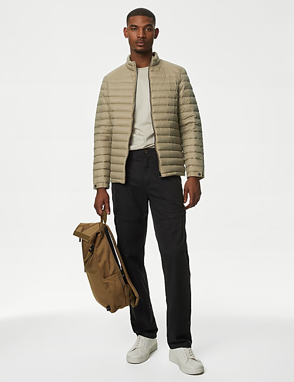 Zip Up Solid Puffed Jacket
