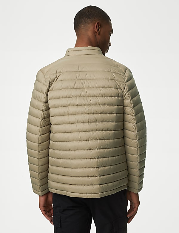 Zip Up Solid Puffed Jacket