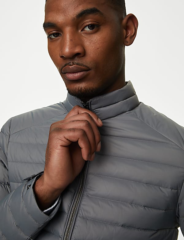 Zip Up Solid Puffed Jacket