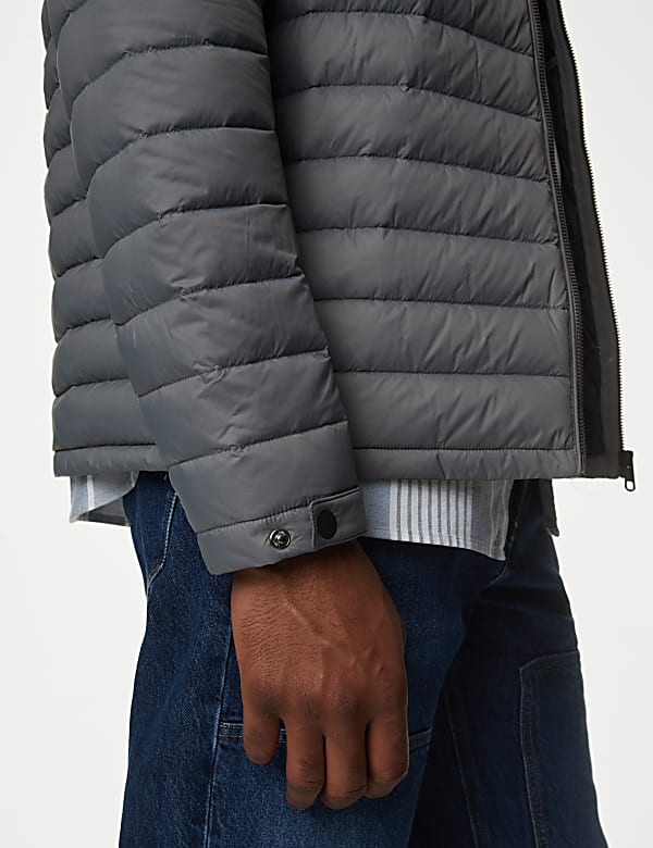 Zip Up Solid Puffed Jacket