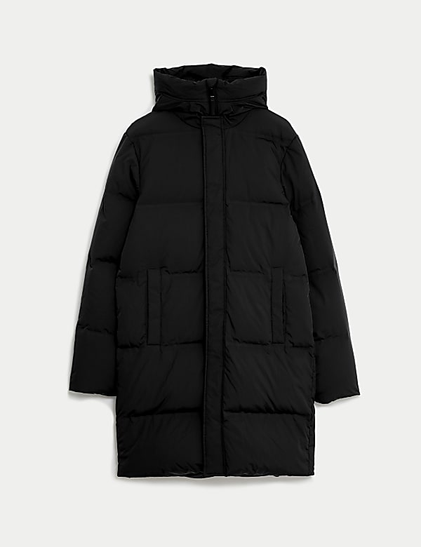 Feather and Down Hooded Puffer Jacket with Stormwear BLACK Jackets M S IL