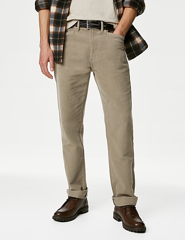Regular Fit Moleskin Trousers