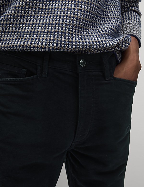 Regular Fit Italian Moleskin 5 Pocket Trousers