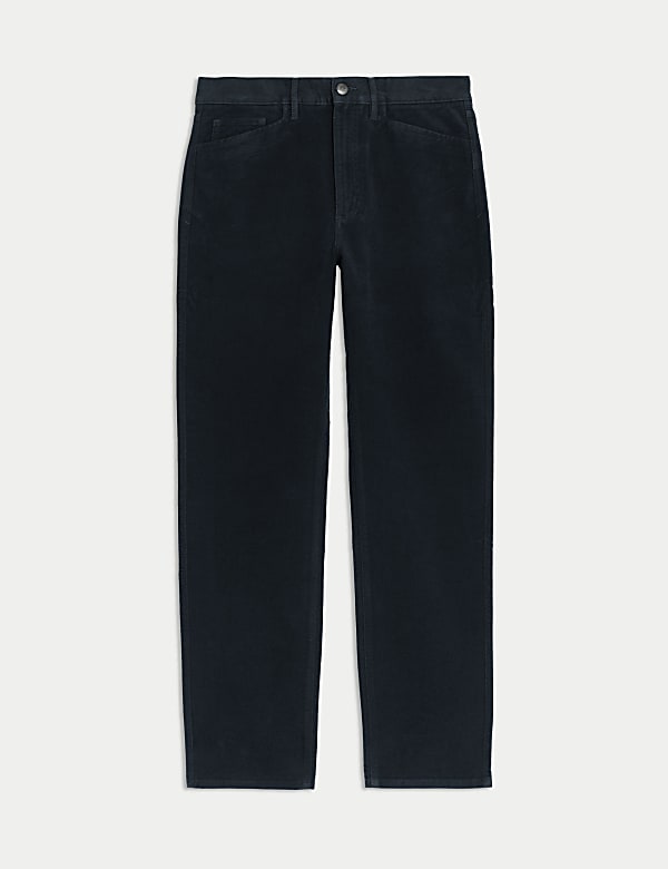Straight Fit Italian Moleskin 5 Pocket Trousers - AL
