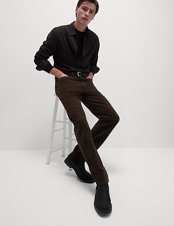 Regular Fit Italian Moleskin 5 Pocket Trousers - SE