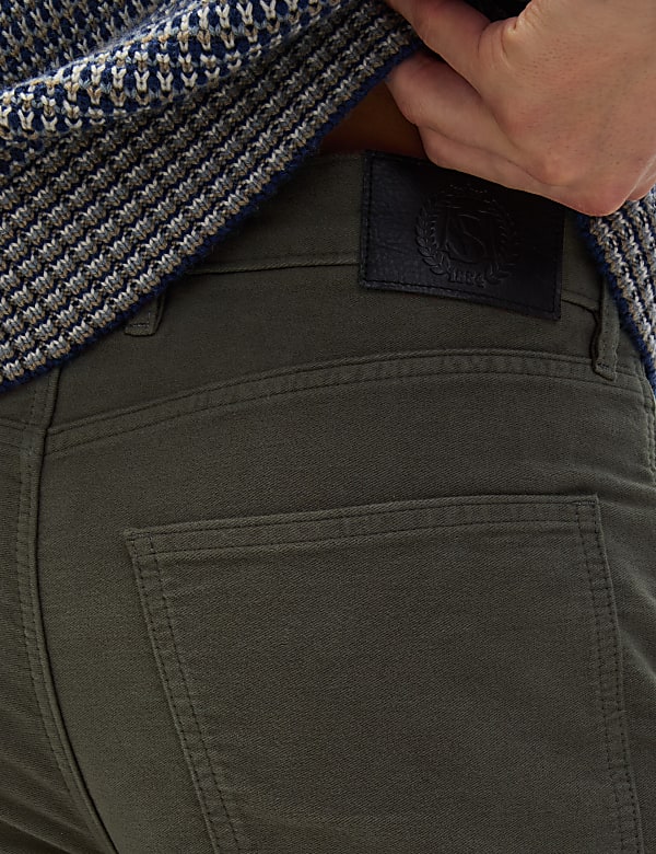 Straight Fit Italian Moleskin 5 Pocket Trousers - IL