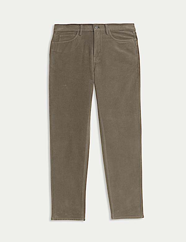 Straight Fit Italian Moleskin 5 Pocket Trousers - IL