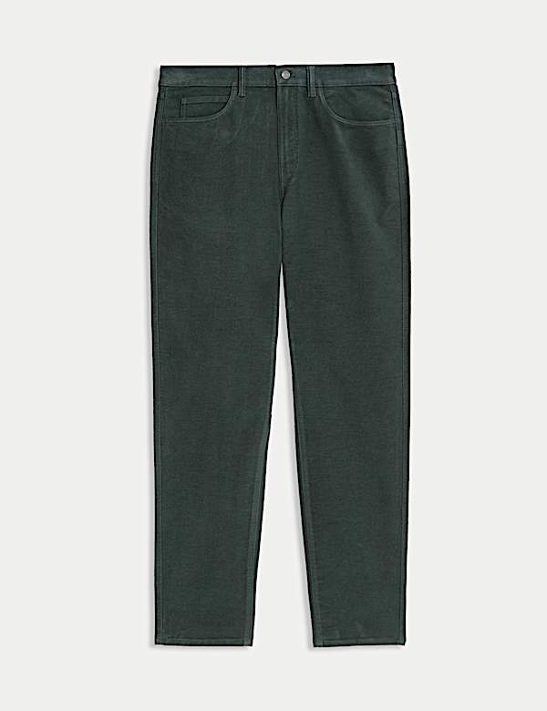 Regular Fit Italian Moleskin 5 Pocket Trousers