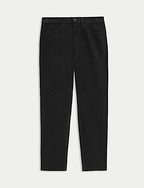 Straight Fit Italian Moleskin 5 Pocket Trousers - DK