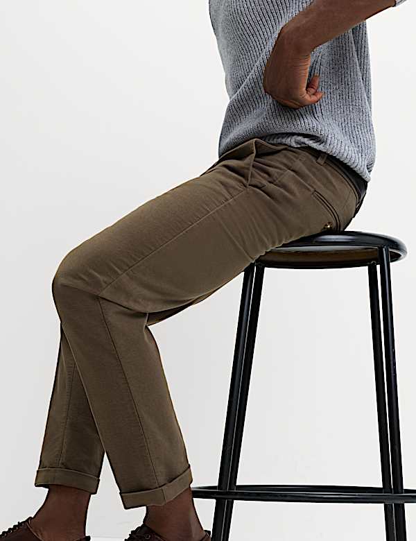 Regular Fit Italian Moleskin Trousers - NZ