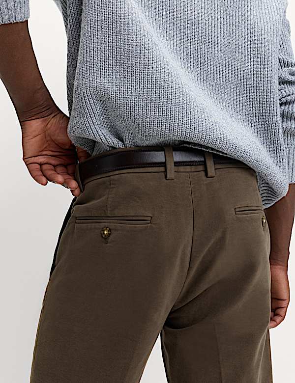 Regular Fit Italian Moleskin Trousers - NZ