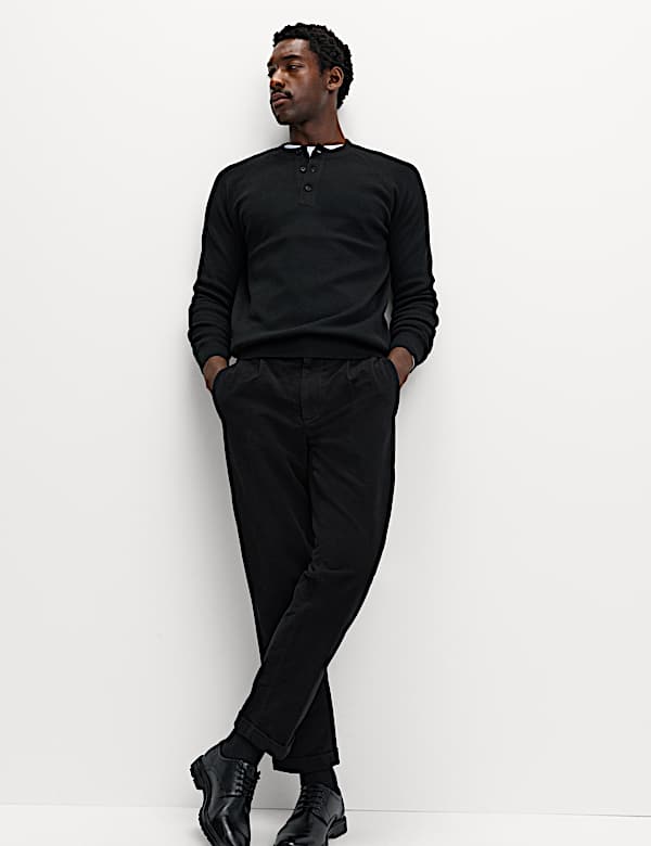 Straight Fit Italian Moleskin Chino Trousers - ES