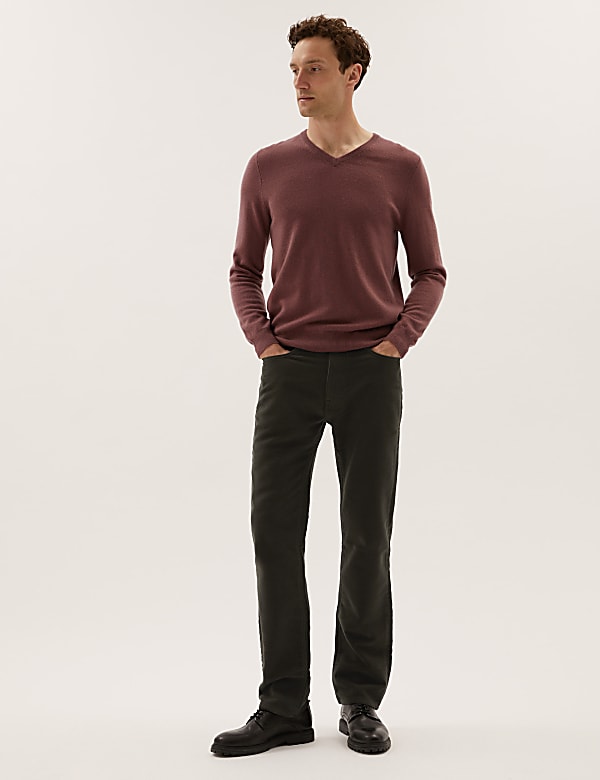 Pure Cotton Plain Regular Fit Trouser