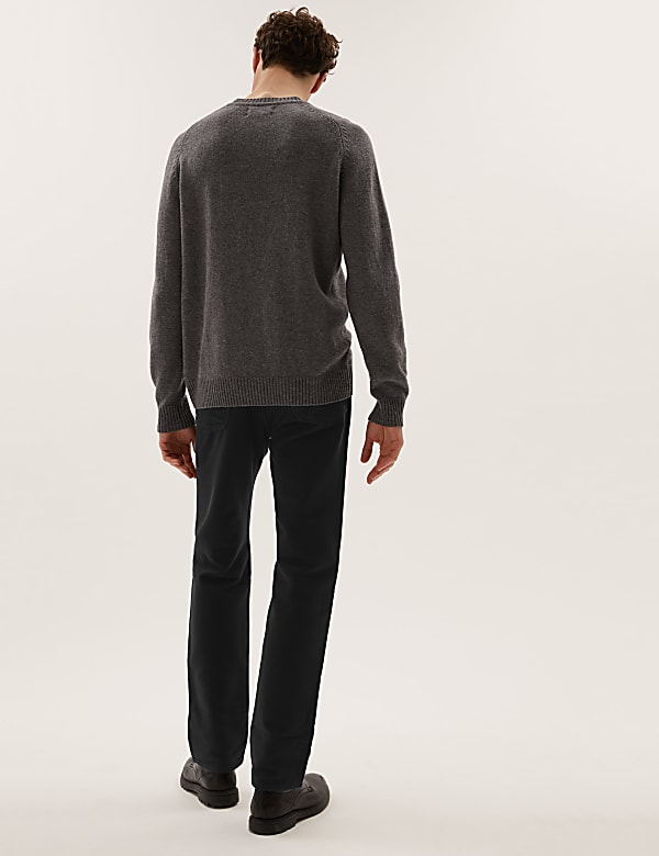 Pure Cotton Plain Regular Fit Trouser