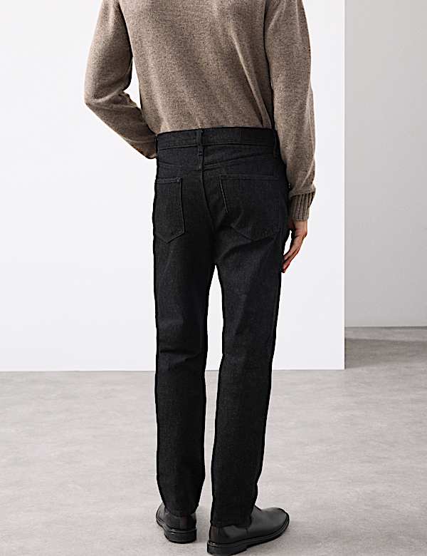 Jeans met rechte pasvorm en wol - BE