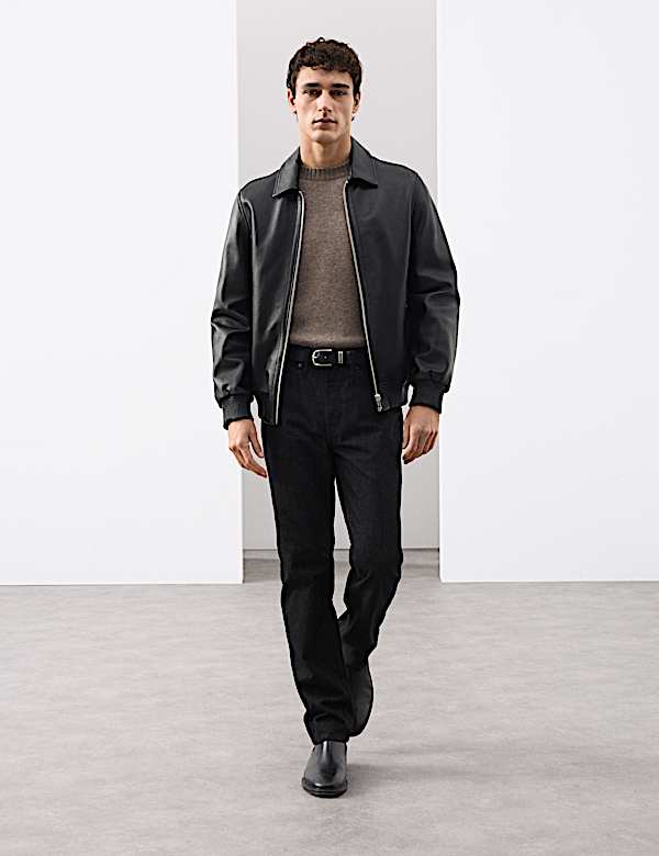 Jeans met rechte pasvorm en wol - BE