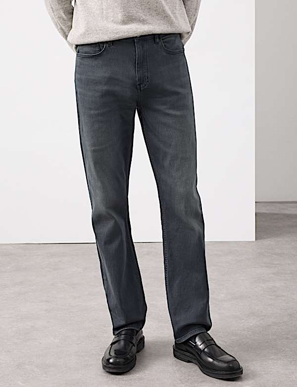 Italiaanse, zachte jeans met rechte pasvorm - NL